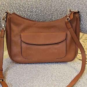 Elegant Brown Leather Shoulder Bag